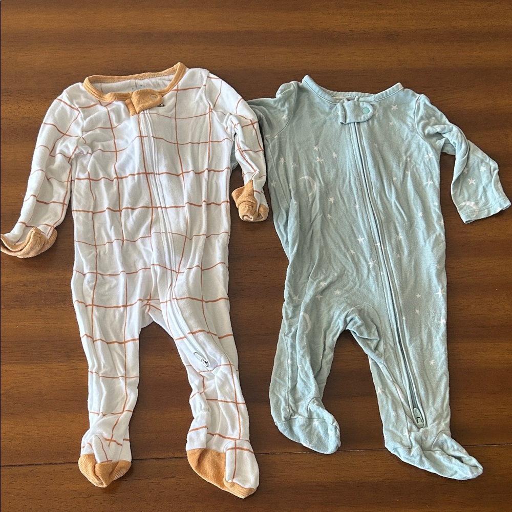 Carter's Kids One Piece Footies - White and Blue